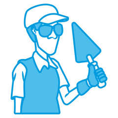 Cartoon painter with tool icon vector illustration graphic design