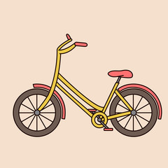 Outline bicycle. Bike isolated. Healthy city vehicle
