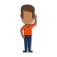 man avatar using cellphone icon image vector illustration design