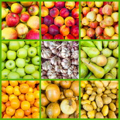 fruit and vegetable collage