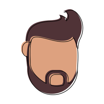 hipster man bearded avatar head icon image vector illustration design