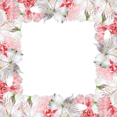 Beautiful floral background of alstroemerias and carnations