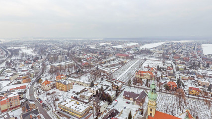 Tychy, panorama miasta z drona © Wojciech