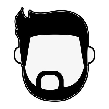 hipster man bearded avatar head icon image vector illustration design
