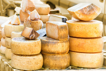 Different sorts of italian cheese