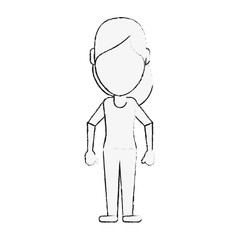 woman with hands on hips avatar full body icon image vector illustration design