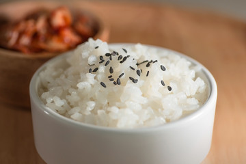 Rice korean with Kimchi salad food traditional