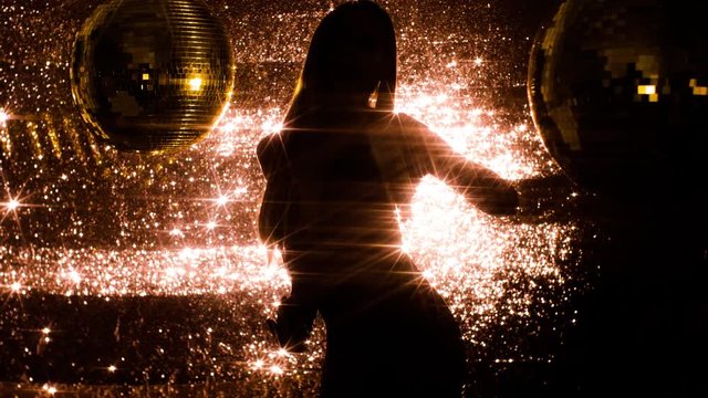almost naked sexy dancer with discoball