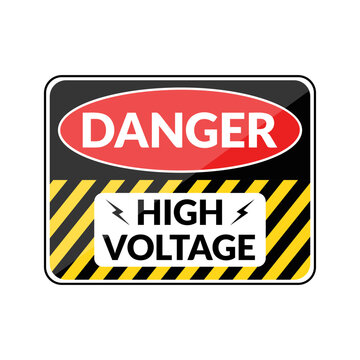 Danger high voltage switchboard sign design illustration