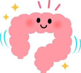 Naklejka premium 健康な大腸のキャラクター