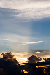 colorful dramatic sky with cloud at sunset.