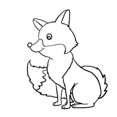 Hand drawn Fox cartoon-Vector Illustration