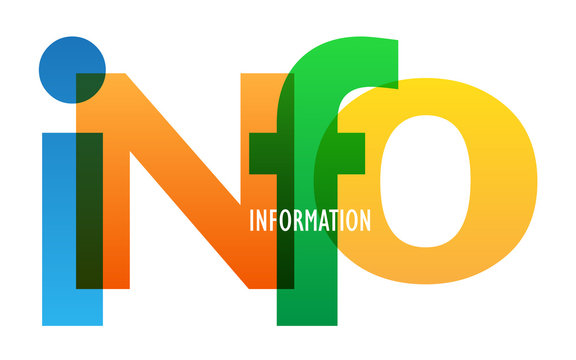 "INFO" Overlapping Letters Multicoloured Vector Icon