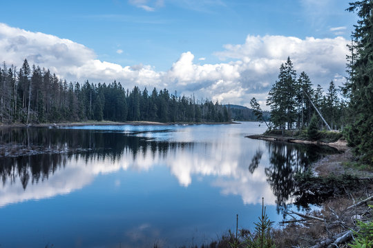 The Silberteich lake  in Harz, Germany