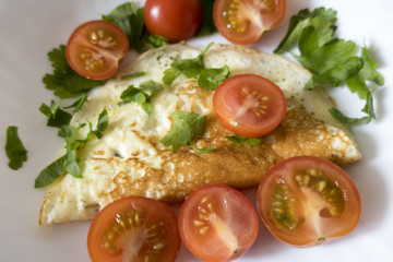 Omelette on a plate