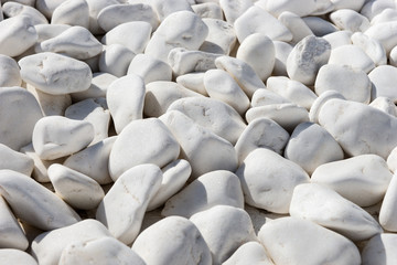 Background and texture of many white round stones