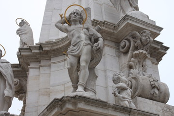 Holy Trinity Column in front of Matthias Church. Budapest, Hungary.