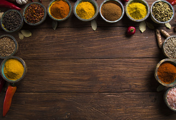 Fototapeta na wymiar Frame, Hot spices 