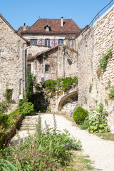 Saint Cirq Lapopie. Rue du village. Lot. Occitanie