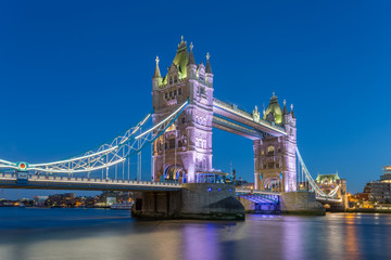Fototapeta na wymiar Tower Bridge in London Blue Hour, UK 