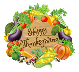 Happy Thanksgiving Vegetable and Fruits Design