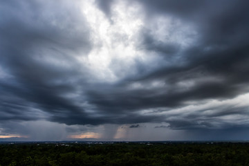 Fototapeta na wymiar Storm clouds with the rain