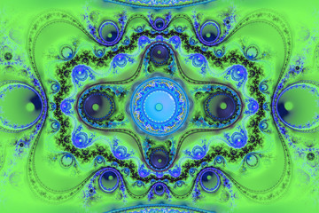 Abstract colorful fractal composition. Magic explosion star with particles. Motion illustration. Beautiful background for every concept.