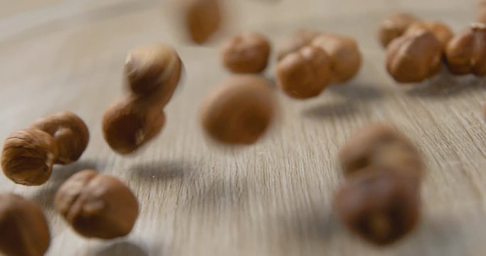 Nuts falling slowmotion &ndash; orginal file&nbsp;: 4K DCI, PRO RES 444, 12 bits