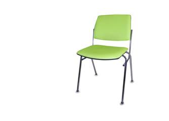 The office chair from green cloth. Isolated