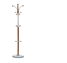 High wooden hanger isolated over white
