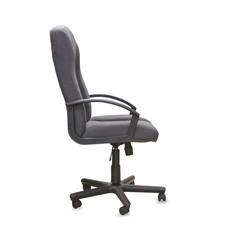 Fototapeta premium Modern office chair from gray cloth over white
