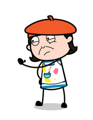 Showing Slap in Aggression - Cartoon Artist Vector Illustration