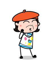 Feeling Very Lovely - Cartoon Artist Vector Illustration
