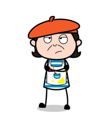 Disappointed Face - Cartoon Artist Vector Illustration