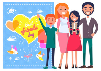 Best Friends Day Template Poster with Family.