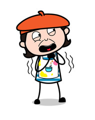 Obraz premium Screaming in Fear - Cartoon Artist Vector Illustration