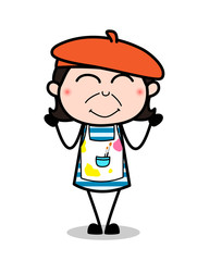 Smiling and Blushing Face - Cartoon Artist Vector Illustration