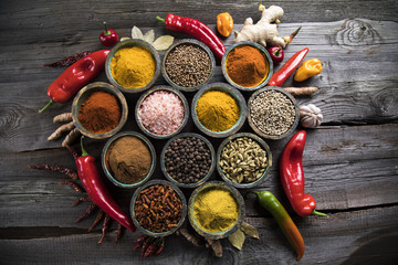 Various spices selection