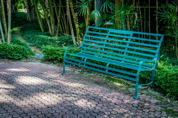 Metal bench in the park