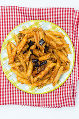 tasty pasta Italian meat sauce pasta on the table