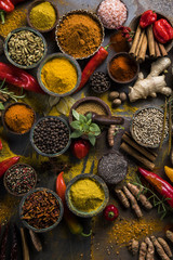 Various spices selection