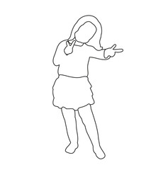 vector, sketch child dancing