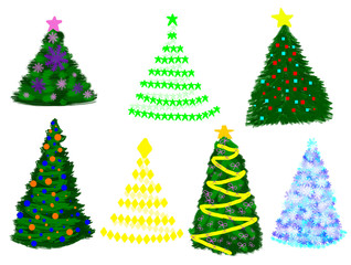 christmas trees set