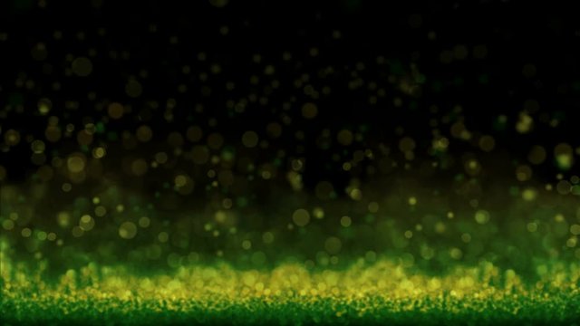 4k Particles seamless loop - Abstract green background