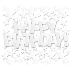 Happy Birthday Lettering Greeting Card. Vector Background. Invitation Card. 3d Text with Shadow