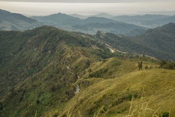 Fototapeta na wymiar landscape mountains at phu chi fah Chiang rai, Thailand