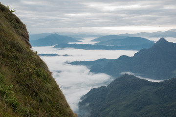 Fototapeta na wymiar landscape mountains at phu chi fah Chiang rai, Thailand