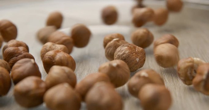 Nuts falling slowmotion &ndash; orginal file&nbsp;: 4K DCI, PRO RES 444, 12 bits