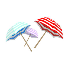 Three beach umbrella