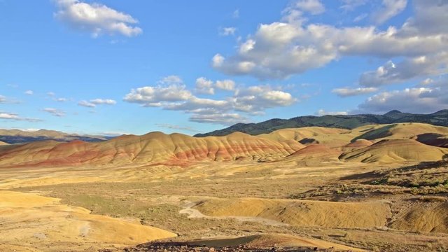 Painted hills and clouds John Day Fossil Beds National Monument National Park 3